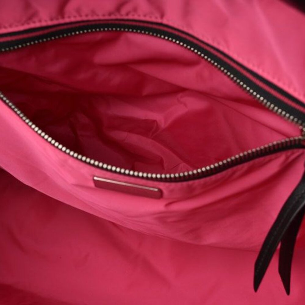 Prada Tote Logo Leather Black Pink - Picture 11 of 13